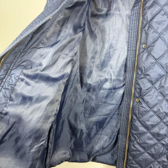 Marc New York Andrew Marc Quilted Trench Navy Blue Coat Jacket Zip Up Large - Picture 6 of 11
